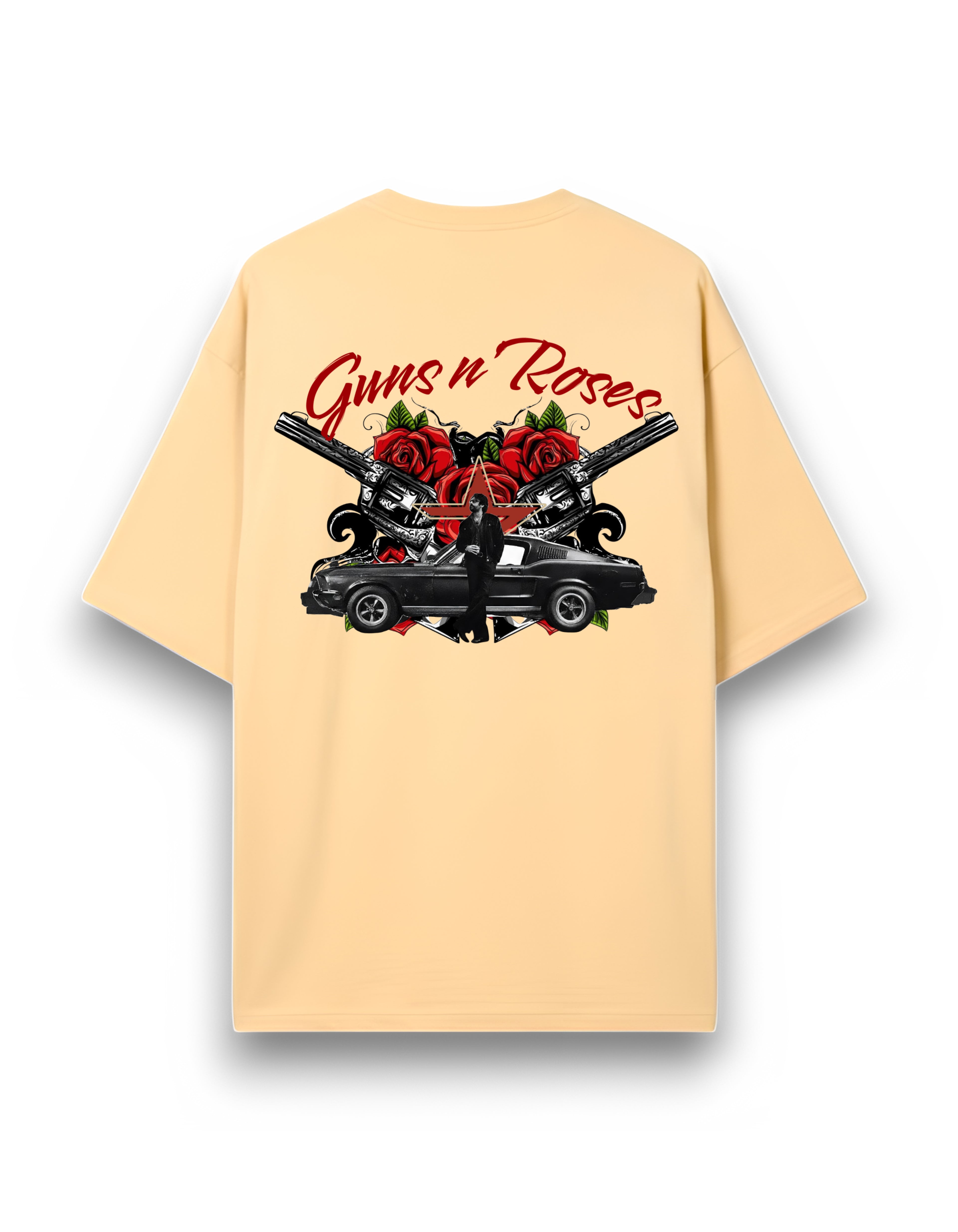 Guns n' Roses Beige Over-sized Tee